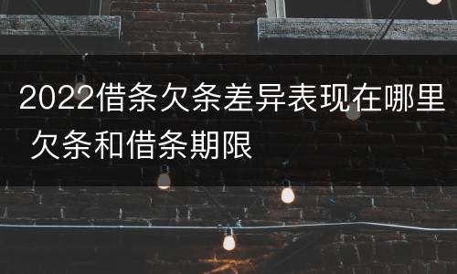 2022借条欠条差异表现在哪里 欠条和借条期限