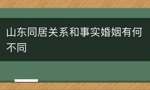 山东同居关系和事实婚姻有何不同