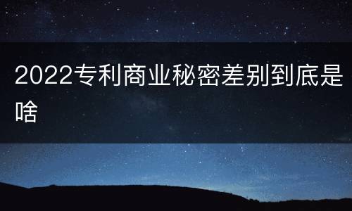 2022专利商业秘密差别到底是啥