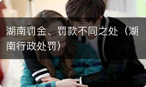 湖南罚金、罚款不同之处（湖南行政处罚）