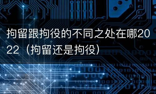 拘留跟拘役的不同之处在哪2022（拘留还是拘役）