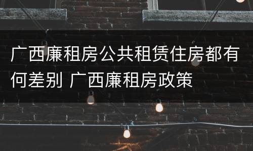 广西廉租房公共租赁住房都有何差别 广西廉租房政策