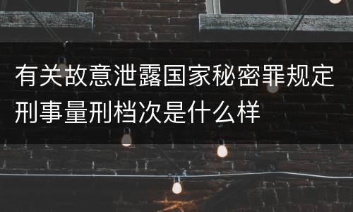 有关故意泄露国家秘密罪规定刑事量刑档次是什么样