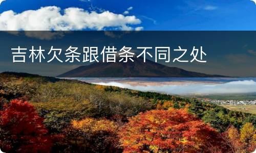 吉林欠条跟借条不同之处