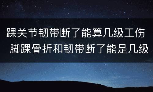 踝关节韧带断了能算几级工伤 脚踝骨折和韧带断了能是几级伤残