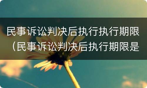 民事诉讼判决后执行执行期限（民事诉讼判决后执行期限是多久）