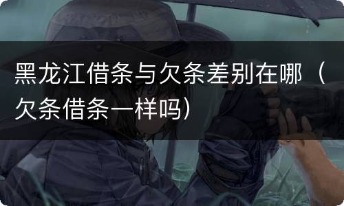 黑龙江借条与欠条差别在哪（欠条借条一样吗）