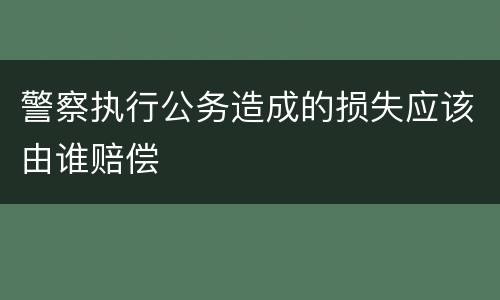 警察执行公务造成的损失应该由谁赔偿