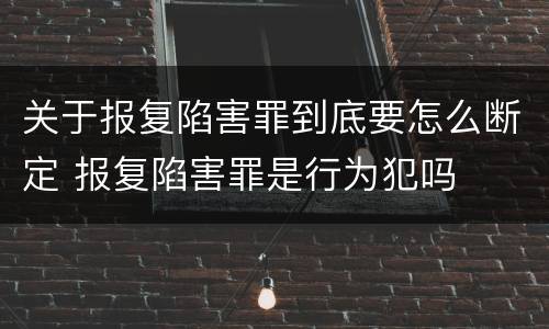 关于报复陷害罪到底要怎么断定 报复陷害罪是行为犯吗