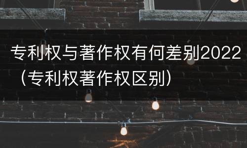 专利权与著作权有何差别2022（专利权著作权区别）