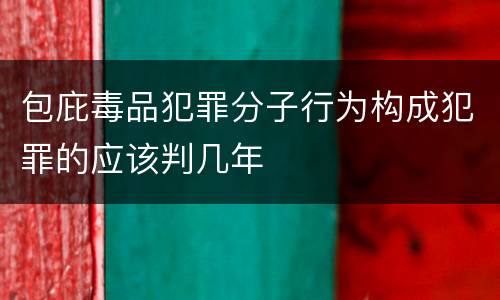 包庇毒品犯罪分子行为构成犯罪的应该判几年