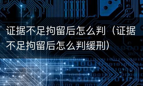证据不足拘留后怎么判（证据不足拘留后怎么判缓刑）