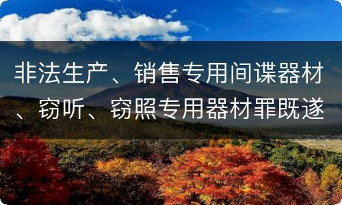 非法生产、销售专用间谍器材、窃听、窃照专用器材罪既遂法院如何判