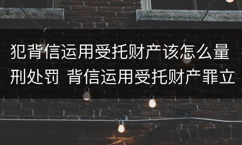 犯背信运用受托财产该怎么量刑处罚 背信运用受托财产罪立案追诉标准