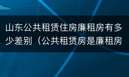 山东公共租赁住房廉租房有多少差别（公共租赁房是廉租房吗）