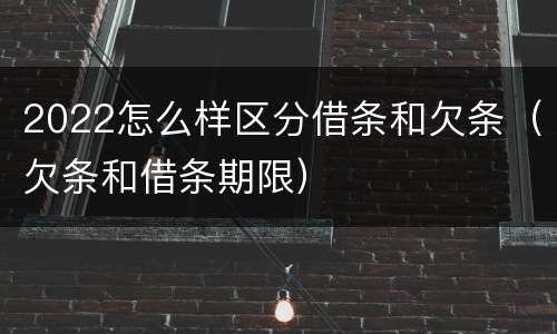 2022怎么样区分借条和欠条(欠条和借条期限)