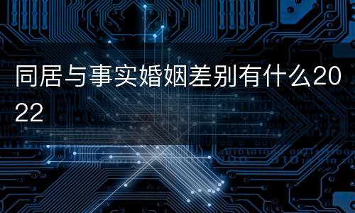 同居与事实婚姻差别有什么2022