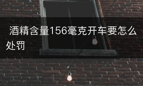  酒精含量156毫克开车要怎么处罚