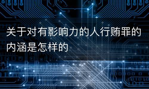 关于对有影响力的人行贿罪的内涵是怎样的