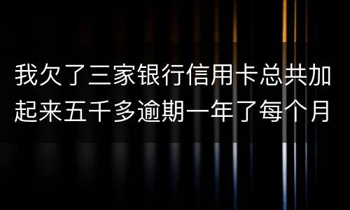 我欠了三家银行信用卡总共加起来五千多逾期一年了每个月都有还一点会不会坐牢