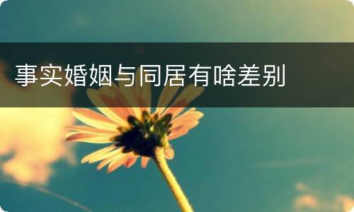 事实婚姻与同居有啥差别