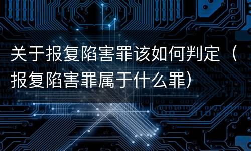 关于报复陷害罪该如何判定（报复陷害罪属于什么罪）