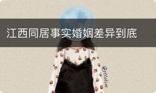 江西同居事实婚姻差异到底