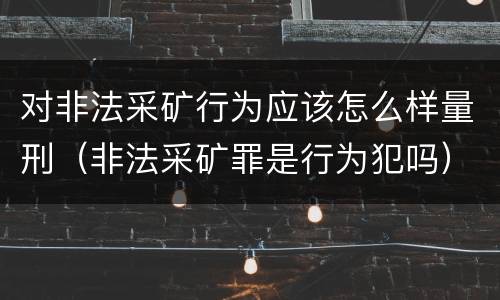 对非法采矿行为应该怎么样量刑（非法采矿罪是行为犯吗）