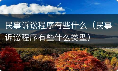 民事诉讼程序有些什么（民事诉讼程序有些什么类型）
