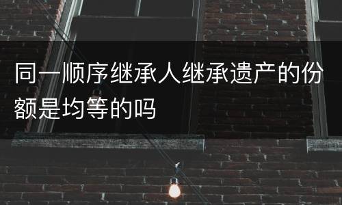 同一顺序继承人继承遗产的份额是均等的吗