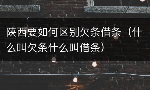 陕西要如何区别欠条借条（什么叫欠条什么叫借条）