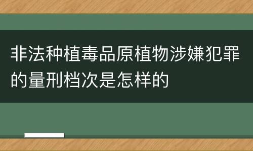 非法种植毒品原植物涉嫌犯罪的量刑档次是怎样的