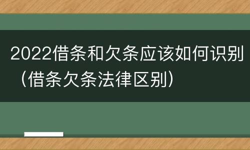 2022借条和欠条应该如何识别（借条欠条法律区别）