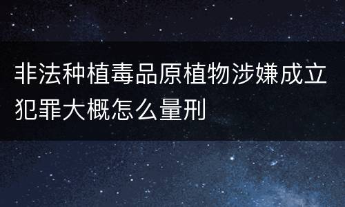 非法种植毒品原植物涉嫌成立犯罪大概怎么量刑