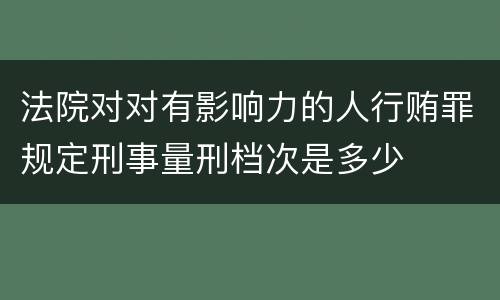 法院对对有影响力的人行贿罪规定刑事量刑档次是多少
