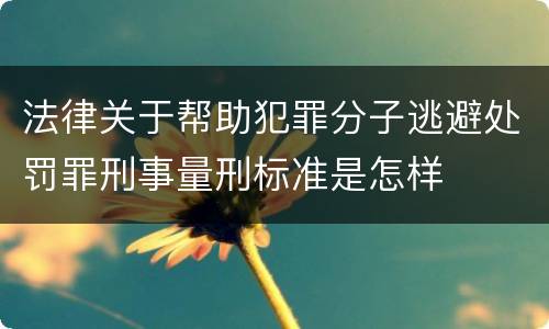 法律关于帮助犯罪分子逃避处罚罪刑事量刑标准是怎样