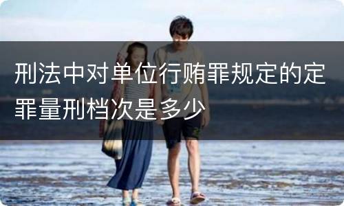 刑法中对单位行贿罪规定的定罪量刑档次是多少