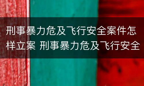 刑事暴力危及飞行安全案件怎样立案 刑事暴力危及飞行安全案件怎样立案的
