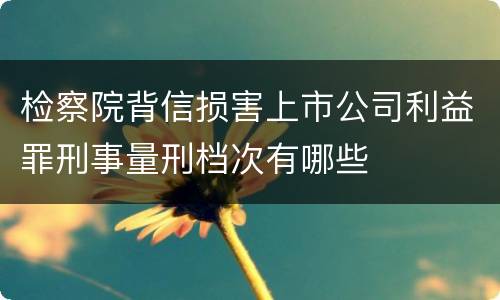 检察院背信损害上市公司利益罪刑事量刑档次有哪些