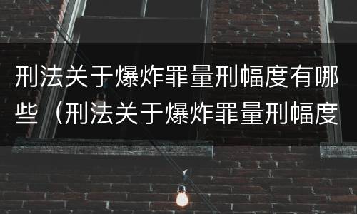 刑法关于爆炸罪量刑幅度有哪些（刑法关于爆炸罪量刑幅度有哪些规定）