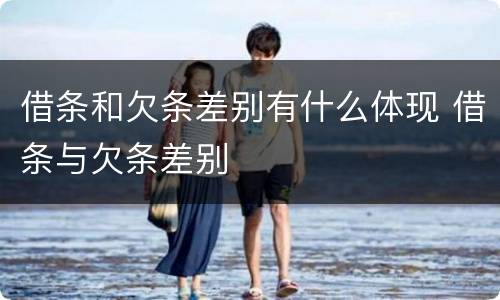 借条和欠条差别有什么体现 借条与欠条差别
