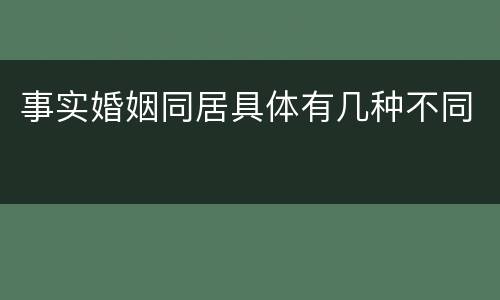 事实婚姻同居具体有几种不同