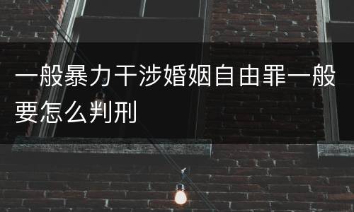 一般暴力干涉婚姻自由罪一般要怎么判刑