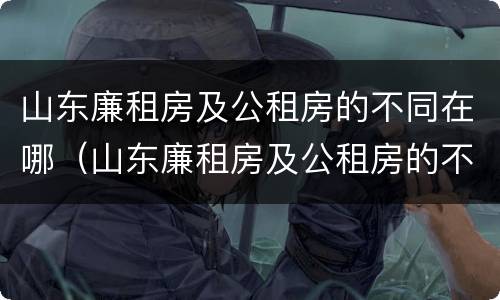山东廉租房及公租房的不同在哪（山东廉租房及公租房的不同在哪里）