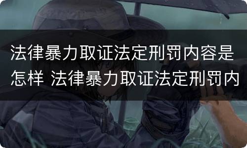 法律暴力取证法定刑罚内容是怎样 法律暴力取证法定刑罚内容是怎样的