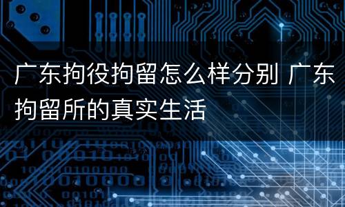 广东拘役拘留怎么样分别 广东拘留所的真实生活
