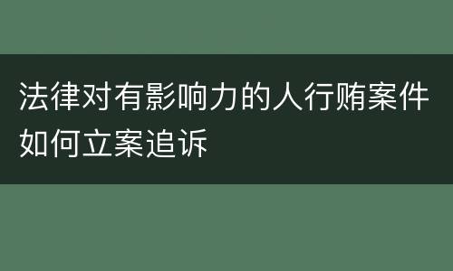 法律对有影响力的人行贿案件如何立案追诉