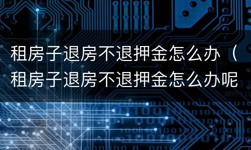 租房子退房不退押金怎么办（租房子退房不退押金怎么办呢）