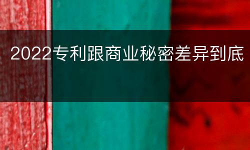 2022专利跟商业秘密差异到底