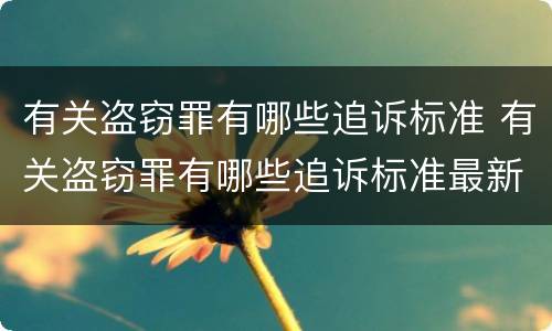 有关盗窃罪有哪些追诉标准 有关盗窃罪有哪些追诉标准最新